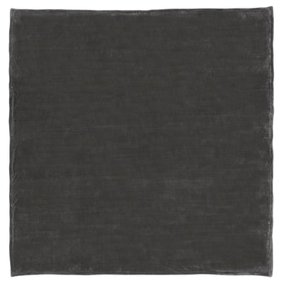 Rectangular grey fleece blanket, soft recycled polyester, plain design.
