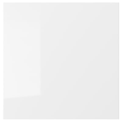 RINGHULT white glossy kitchen door, sleek, square, durable fibreboard & melamine, easy to clean.