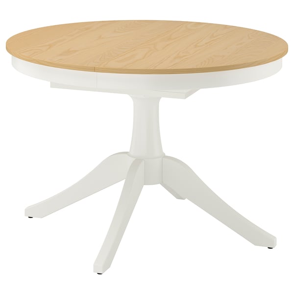 ROSENTORP Extendable table, ash veneer/white, 43 1/4/61 "