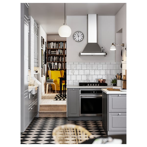 SÄLJAN Countertop, white/light gray stone effect/laminate, 98x1 1/2 "