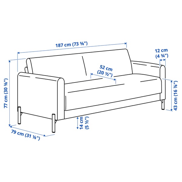Illustration with measurements for the product: SALTMYRAN.