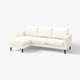 SALTSJÖBADEN white sectional couch, l-shape, with 3 cushions, modern design, wood legs.