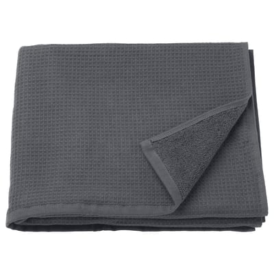 Grey SALVIKEN towel, folded, waffle/terry design, cotton.