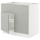 Ikea SEKTION light grey kitchen cabinet with adjustable shelves and dampers.