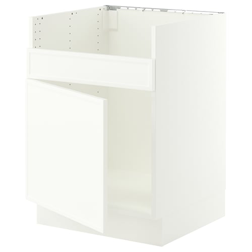 SEKTION Base cab f HAVSEN single bowl sink, white/Aspudden matte white, 24x24x30 "
