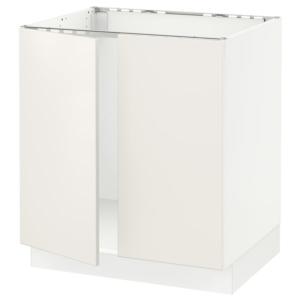 SEKTION white kitchen cabinet, modern minimalist design, smooth surfaces.