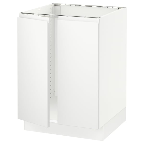 An ikea SEKTION white kitchen cabinet unit. Its rectangular, modern, and minimalist with a 19mm thick sturdy frame.