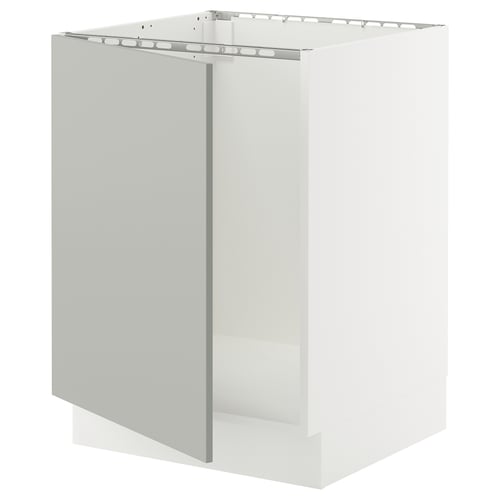 Sekteion white cabinet, grey door, square, modern design.