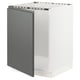 SEKTION modern white & grey kitchen cabinet, square shape, matt dark grey door, integrated handles, sturdy frame.
