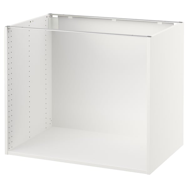 White ikea SEKTION kitchen cabinet, square, metal and particleboard with pre-drilled holes.