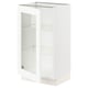 SEKTION white cabinet, rectangular with glass shelves, modern kitchen storage.