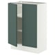 SEKTION Base cabinet with shelves/2 doors, white/Aspudden dark gray-green, 24x15x30 "