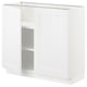 White SEKTION kitchen cabinet with two doors and an open shelf in between, featuring a clean and modern design.