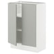 Modern kitchen cabinet, light grey SEKTION, adjustable shelves, minimalist design.