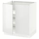A white SEKTION kitchen cabinet with high-gloss doors and adjustable shelves.