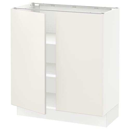 SEKTION white kitchen cabinet with smooth design, adjustable shelves, and door damper.