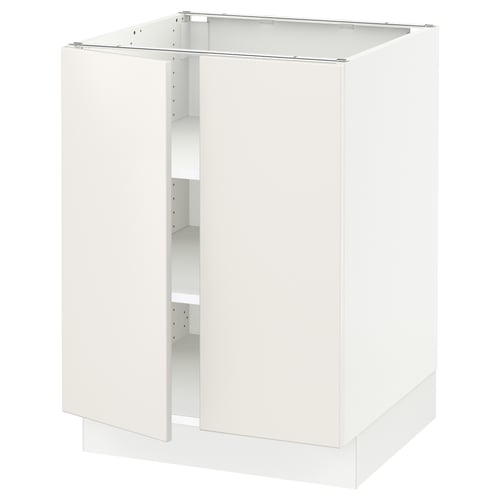 SEKTION white kitchen cabinet, square, fiberboard, adjustable shelves.