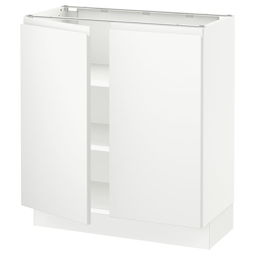 SEKTIONs white kitchen cabinet, modern design with minimalist handles, multiple shelves, sturdy frame.