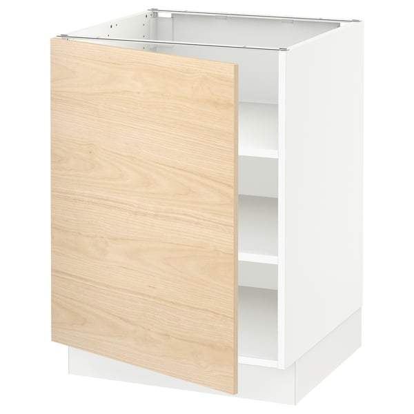 SEKTION kitchen unit with light ash door, white frame, modern and simple design.