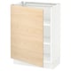 A SEKTION white kitchen cabinet with a light ash wood door. It has a square shape with adjustable shelves.