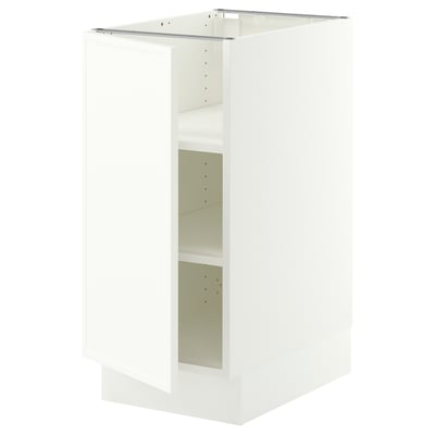 SEKTION Base cabinet with shelves, white/Aspudden matte white, 15x24x30 "