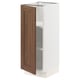 Ikea SEKTION kitchen unit - walnut front, white base, single door, adjustable shelves, square shape.