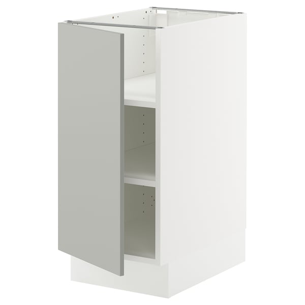 White ikea SEKTION tall kitchen cabinet, one shelf. Alternatively: white ikea SEKTION tall cabinet, adjustable shelf.