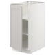 White SEKTION kitchen cabinet with left-opening door, bevelled edges, and adjustable shelves.