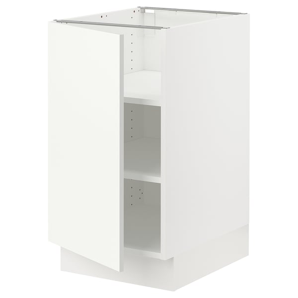 SEKTION white kitchen cabinet, sleek design, adjustable shelves, sturdy particleboard base.
