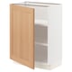 Ikea SEKTION: white cabinet, light oak door, adjustable shelves, hinged door open left.
