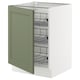 Ikea SEKTION green-white kitchen cabinet, metal drawers.