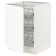 A white SEKTION kitchen cabinet with multiple wire shelves.