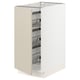 SEKTION white kitchen cabinet with beige door and metal shelves.
