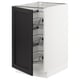 SEKTION kitchen cabinet, white with black stained door, wire baskets, ash & particleboard, rectangular.