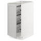 White SEKTION kitchen cabinet with pull-out wire baskets, bevelled doors.