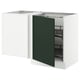 SEKTION kitchen unit with green door, white base.