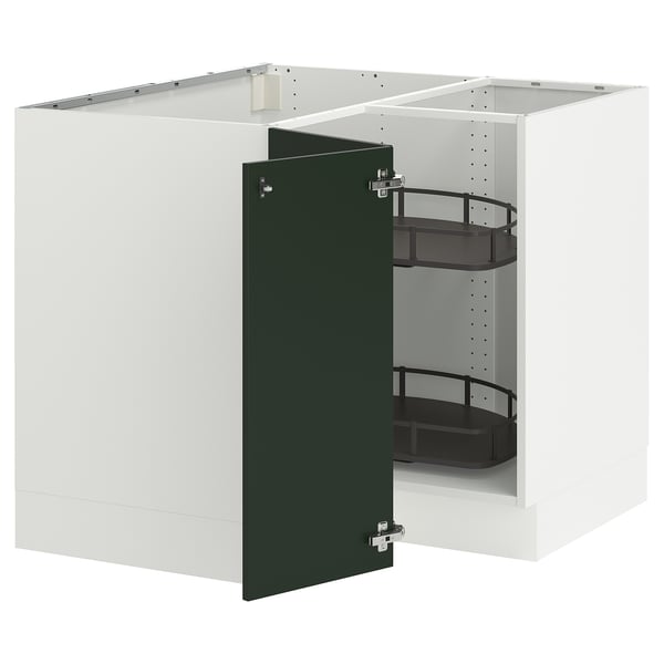 SEKTION kitchen cabinet in green with sliding shelves.