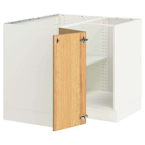 IKEA SEKTION kitchen unit, white with oak door, rectangular, minimalist design.