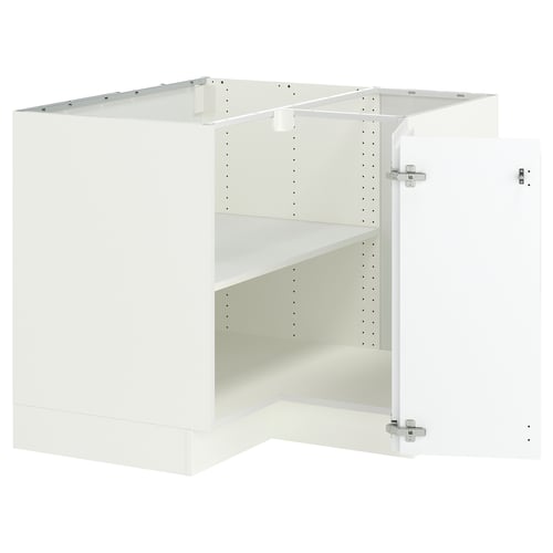 SEKTION Corner base cabinet with shelf, white/Voxtorp matte white, 38x24x30 "
