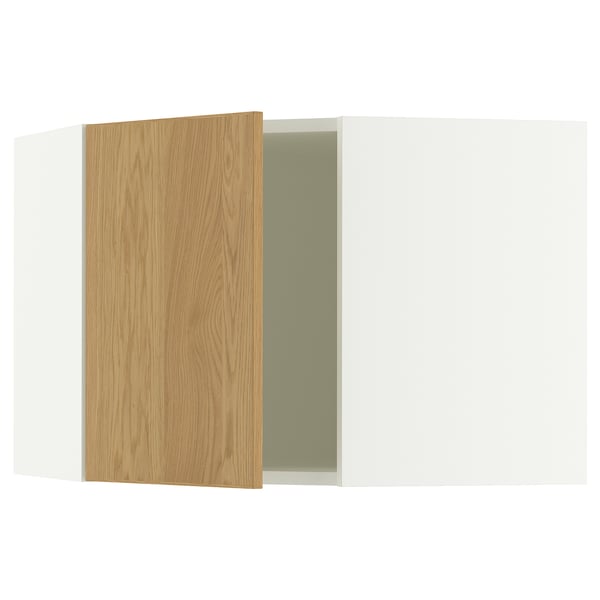 IKEA SEKTION oak-veneer kitchen cabinet with white frame.