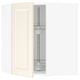 An open off-white SEKTION corner cabinet. It adjustable shelves and a carousel for better space use.