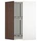 A dark brown wooden SEKTION cabinet with glass shelves. It has a sleek, modern design with a sturdy frame and visible internal storage.