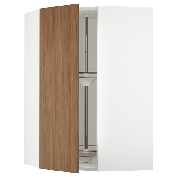SEKTION kitchen: white & wood cabinet with glass carousel, modern design.