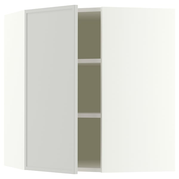 SEKTION Corner wall cabinet with shelves, white/Aspudden light gray, 26x15x30 "