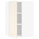 An off-white SEKTION corner wall cabinet with an adjustable shelf.