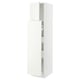 White kitchen cabinet set, modern design with adjustable shelves, sleek and minimalist.