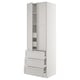 A white SEKTION tall storage cabinet with multiple shelves and drawers, featuring a classic, traditional design.