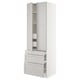 White SEKTION cabinet with classic design, drawers, shelves, and adjustable interior. Sturdy frame, smooth drawers.