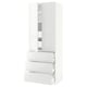 White SEKTION kitchen unit with drawers and shelves, glossy finish.