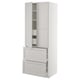 White SEKTION kitchen unit with drawers and shelves.